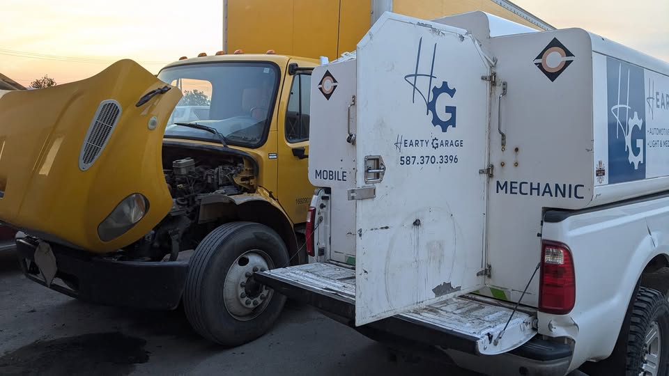 Big Rig truck getting repairs